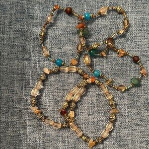 ❤️3 for $15!❤️ Gold and Blue Beaded Bracelet with Bohemian Charm